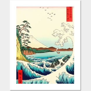 Sea & Mount Fuji Japanese design Posters and Art
